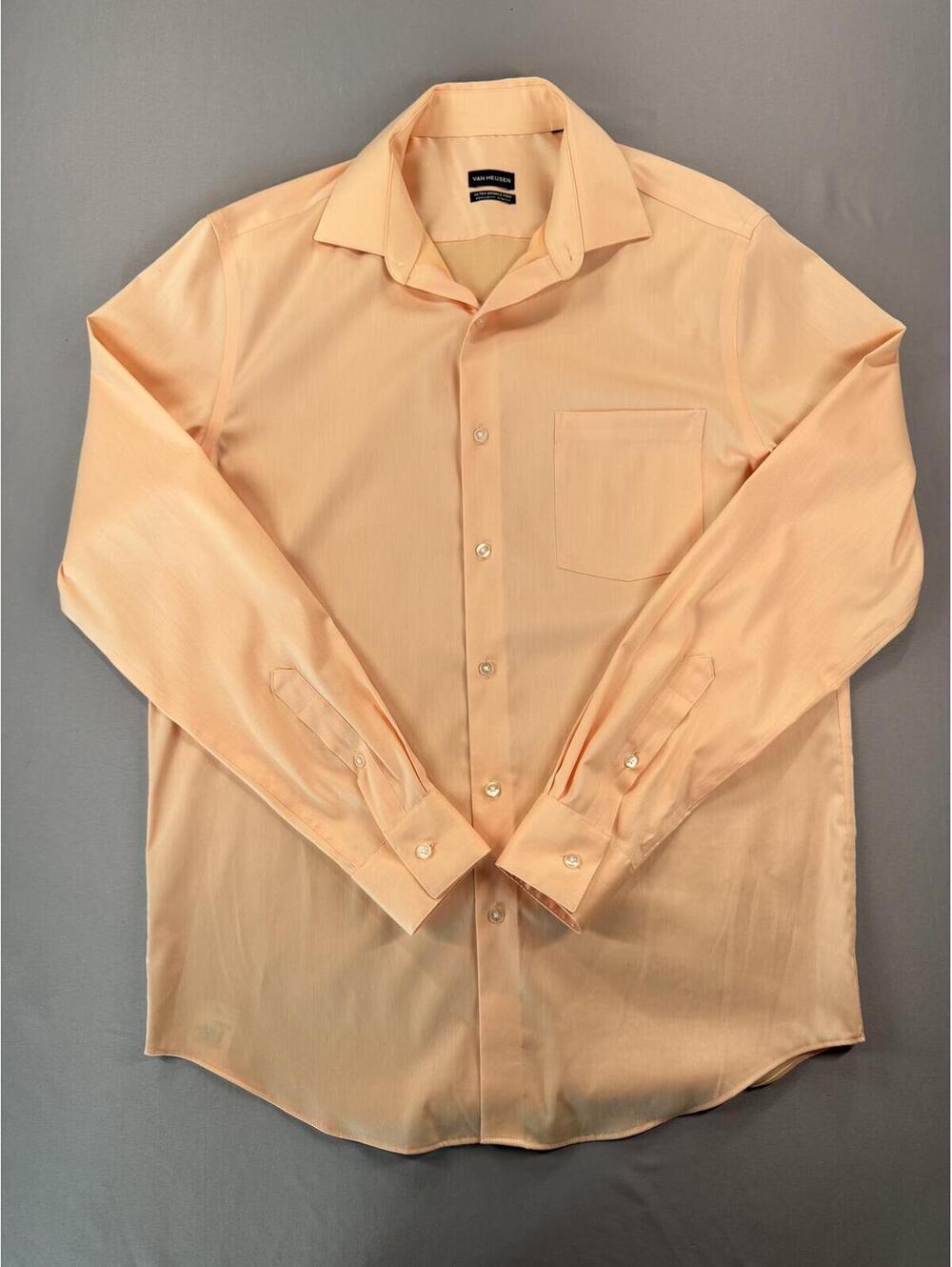 Van Heusen | 15-34/35 | Mens Salmon Long Sleeve Button Up Dress Shirt